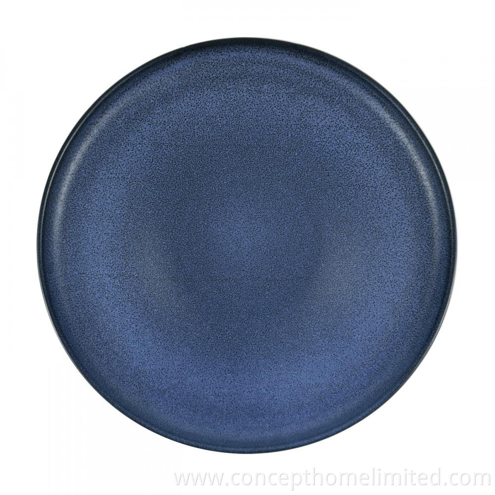 Reactive Glazed Stoneware Dinner Set In Dark Blue Matt Finished Ch22067 G07 5